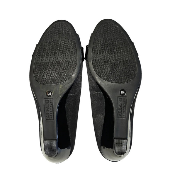 Alfani Women's Black Peep Toe Wedge Heels Size 6 - Picture 8 of 9